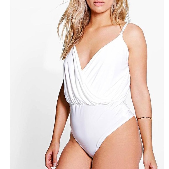 front thong bodysuit sold by boohoo